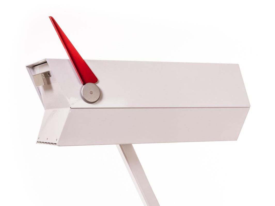 Mid-century Modern Mailbox: Retro Colors, Post Mounted (monochrome
