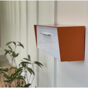 The Vista by Modbox — Contemporary Wall Mounted Mailbox; Optional Letter Tray, Bold Colors, Mid-Century Inspired (Classic Collection)