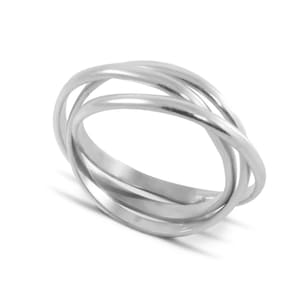 925 Sterling Silver 3 Band Russian Wedding Ring All Sizes