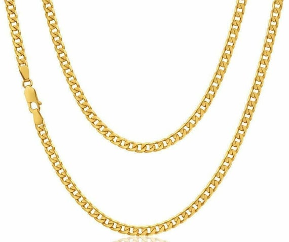14K TGGS キューバンリンクチェーン ネックレス 50cm 14金 2.5 mm 3.3