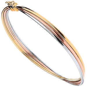 9ct Gold Russian Wedding Bangle Three Colour