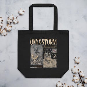 Fourth Wing Onyx Storm Dragon Fantasy Bookish Lovers Gift Tote Bag