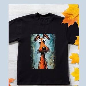 Modern Dog Lover Unisex T-shirt, Abstract Shirt, Street ware, Artistic Shirt, Artist Gift, Alternative Clothes, Size S - 3XL, Many Colours
