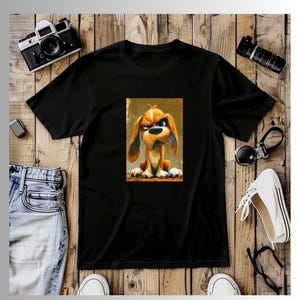 Modern Dog Lover Unisex T-shirt, Dog Shirt, Street ware, Artistic Shirt, Artist Gift, Alternative Clothes, Size S - 3XL, 6 Colours