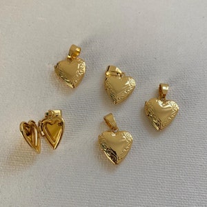 18k Gold Plated Heart Locket Charm: Photo Frame Pendant