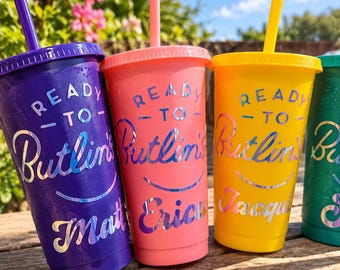 Personalized Holiday Cold Cup Tumbler, Ready to Butlins Quote