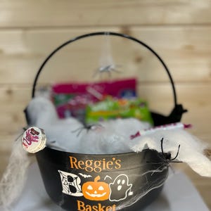 Personalisierter BOO Korb, Süßes oder Saures Korb, Halloween-Geschenkkorb, Halloween-Party-Dekor, Halloween-Kostüm, Halloween-Eimer,