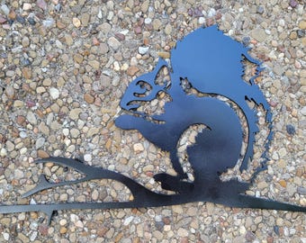 Tree Spike, Squirrel, Metal yard art