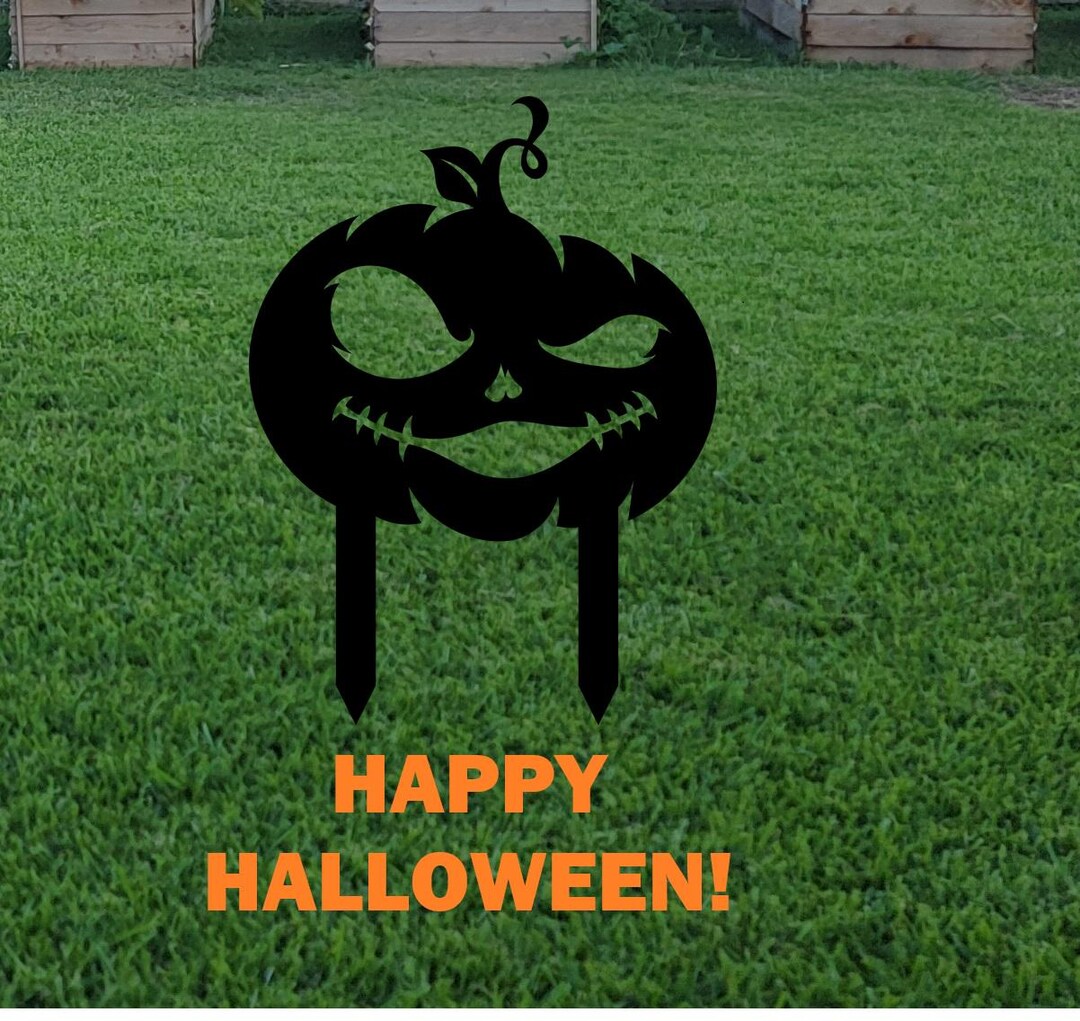 Halloween Yard Stake | CNC Metal Art Decoration | Spooky Outdoor Decor ...