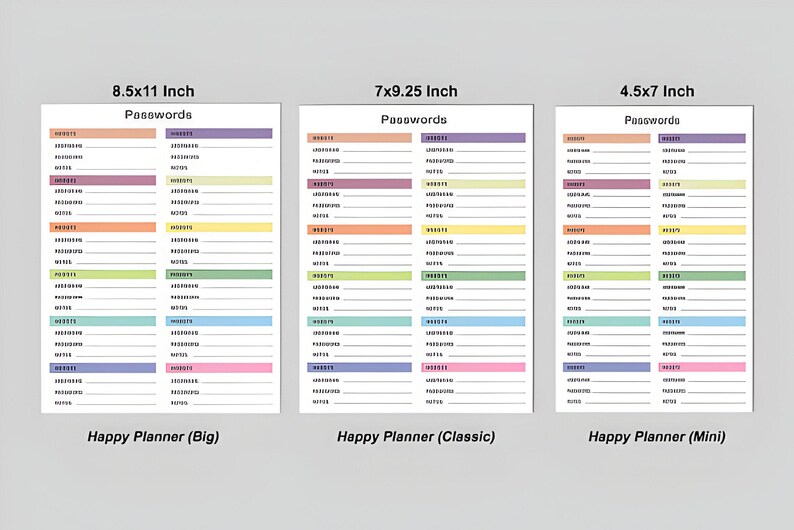 Password Tracker and Keeper Printable Password Organizer Digital ...