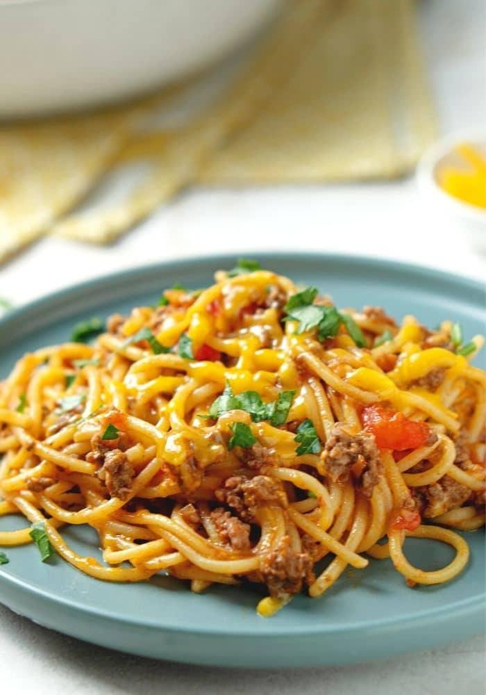 BEST RECIPE For Easy One Pot Taco Spaghetti – Quick Family Dinner Idea – easy dinner recipe, family friendly meals - PDF Download