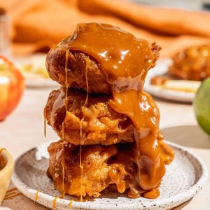 BEST RECIPE For Apple Fritter Bites with Caramel Drizzle - Easy, Homemade - for Breakfast, Snacks, Holidays - PDF Download