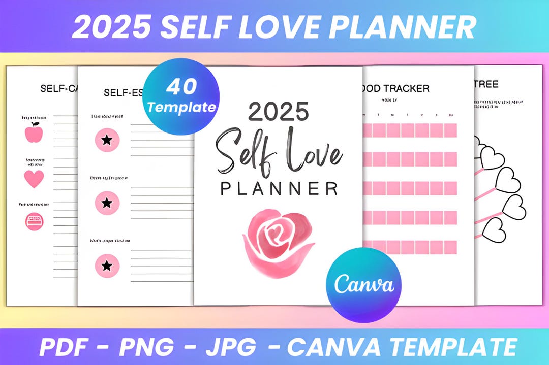 2025 Self Love Planner Template Canva Editable, Digital Self-care ...