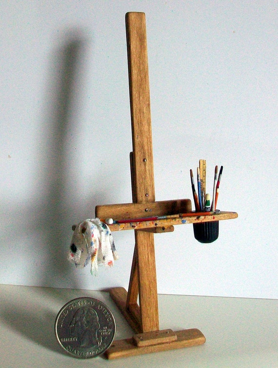 Miniature Artist Easel 1 Inch Dollhouse Scale