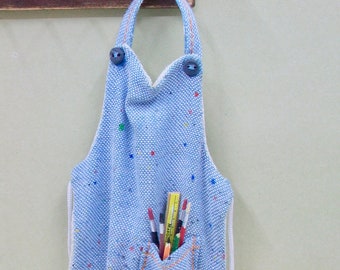 Mini Artist Apron - denim  1:12 scale