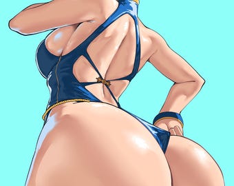 Chun-li swimsuit pull Sticker