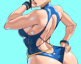 Chun-li swimsuit pull 2 Sticker