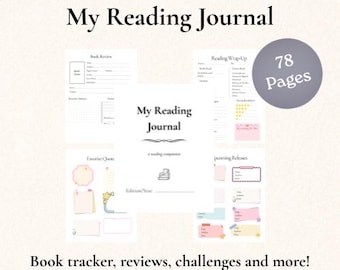 Digital Reading Journal – Book Tracker, Reviews, TBR (Printable PDF A4/A5/Letter Sizes