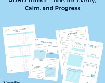 ADHD Productivity Toolkit – Focus and Routine Strategies | Printable Digital Download