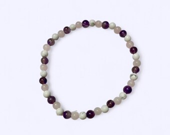Anxiety Relief Bracelet- Howlite, Rose Quartz, Amethyst
