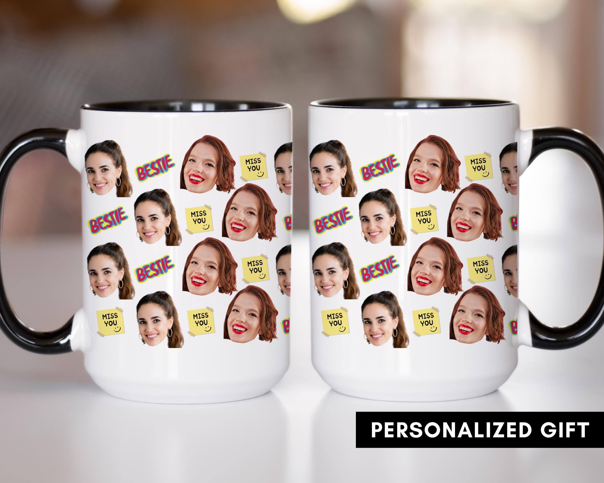 Personalized Friendship Knows No Distance Mug, Custom Photo Sister Moving Cup, State To State, Funny Gift for Best Friend, Bestie Going Away