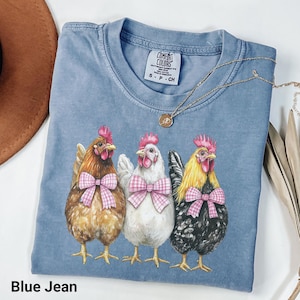 Coquette Chicken Comfort Colors® Shirt, Girly Chicken Mama, Raising Chickens Sweatshirt, Mothers Day Giftee, Chickens Lover, Local Farmers