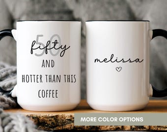 Personalized 50th Birthday Mug For Mom Grandma Her, Custom Chapter 50 Milestone Coffee Cup Gift, Funny Turning 50 Gift, In My Fifties Era