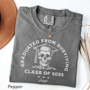 Custom Skeleton Graduation Comfort Color Shirt, Funny Class of 2025 Tee, Senior T-Shirt, Last Day of School, Master Doctor Graduation Gift