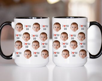Personalized Baby Face Dad Mug, Custom Mug With Kid Picture, Children Photo Cup Gift For Father&#39;s Day 2025, Your Husband&#39;s Face, New Dad Mug