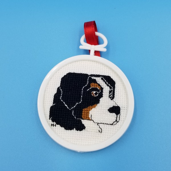 Bernese Mountain Dog Cross Stitch Ornament