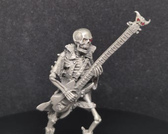R21158 Guitarrista calvo esqueleto vintage coleccionable (Rawcliffe-Ral Partha) Pieza única
