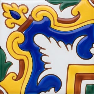 Hand Painted Mediterranean Riviera Ceramic Tile - Alicante MT027