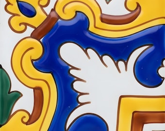 Hand Painted Mediterranean Riviera Ceramic Tile - Alicante MT027