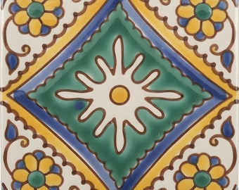 Ręcznie malowana śródziemnomorska płytka ceramiczna - Palma MT008