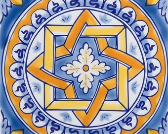 Hand Painted Mediterranean Ceramic Tile - Firenze MT017