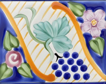 Ręcznie malowana śródziemnomorska płytka ceramiczna - Florence Border MT046
