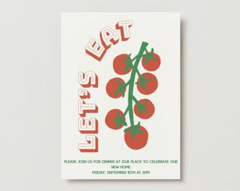 Invito personalizzabile per la cena "Let's Eat" - Invito digitale