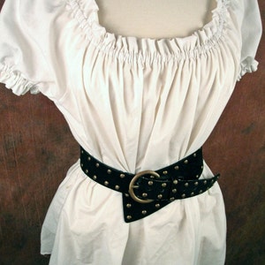 White (or ANY color!) cotton ruffle SHORT sleeved - Renaissance Medieval shirt chemise -