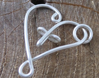 Cross Heart Pendant, Pendant only, sterling silver, Handmade, Artisan Jewelry
