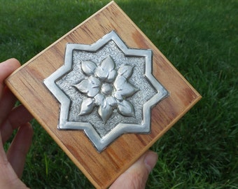 Pewter Flower Box, joyero, caja del tesoro, único en su tipo, regalo, aniversario