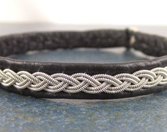 Saami Bracelet, Lapland Bracelet, Sami, Pewter, Leather