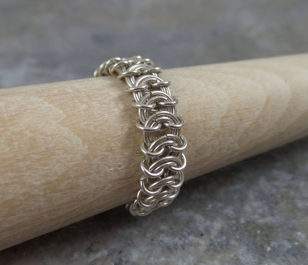 Chainmaille Ring in Sterling Silver, Chain Mail