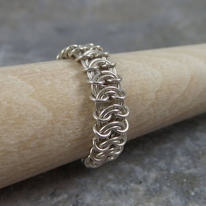 Chainmaille Ring in Sterling Silver, chain mail