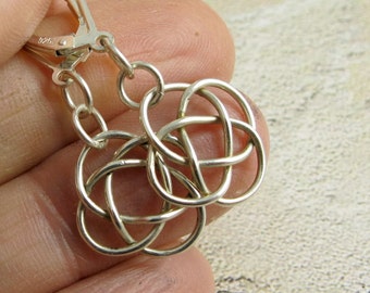 Small Sterling Silver Celtic Knot Earrings - hand made to order, birthday, Anniversary, Christmas, Gift