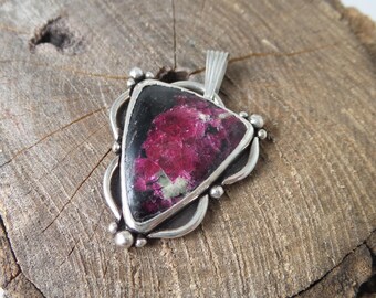 Glittering Galaxy Stone Pendan, Handmade, sterling silver