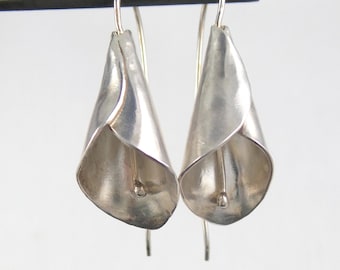 Cala Lily flowers in sterling silver earrings Made to Order