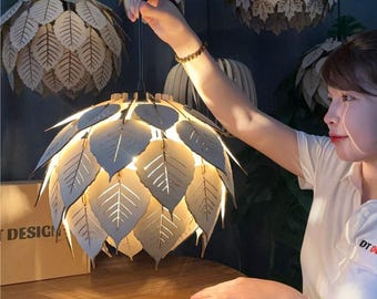 Bodhi Leaf Shaped Wooden Pendant Lamp For Home Decoration, Restaurants, Wooden Lamp For decoration Of Cafes, Bedrooms, Modern Living Tooms