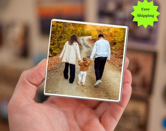 Custom Photo Fridge Magnets ,Personalized Gift, Fridge Decal, Picture Magnet, Save the Date, Gift for Mom, Personalized Refrigerator Magnet