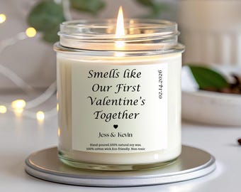 Smells Like Our First Valentines Candle, Valentine Gift, 1st valentines, valentines gift for him/her, Valentine candle, Boyfriend gift