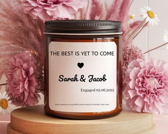 Personalized Newly Engaged couple gift, Scented Custom Getting Married Gift, Best Friend Engagement Candle